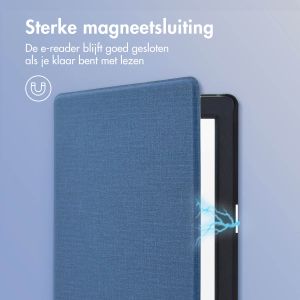 iMoshion Canvas Sleepcover Bookcase Kobo Nia - Donkerblauw