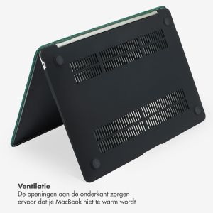 Selencia Fluwelen Cover MacBook Pro 13 inch (2020 / 2022) - A2289 / A2251 - Donkergroen