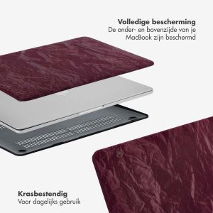 Selencia Fluwelen Cover MacBook Pro 13 inch (2020 / 2022) - A2289 / A2251 - Donkerrood