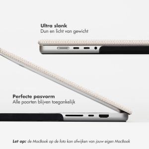 Selencia Geweven Cover MacBook Air 13 inch (2022) / Air 13 inch (2024) M3 chip - A2681 / A3113 - Beige