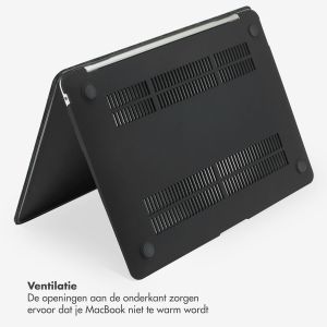 Selencia Fluwelen Cover MacBook Air 13 inch (2022) / Air 13 inch (2024) M3 chip - A2681 / A3113 - Zwart