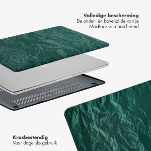 Selencia Fluwelen Cover MacBook Air 13 inch (2022) / Air 13 inch (2024) M3 chip - A2681 / A3113 - Donkergroen