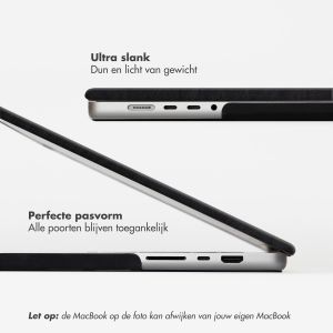 Selencia Fluwelen Cover MacBook Pro 14 inch (2021) / Pro 14 inch (2023) M3 chip - A2442 / A2779 / A2918 - Zwart