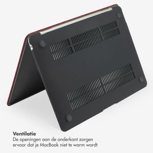 Selencia Fluwelen Cover MacBook Pro 14 inch (2021) / Pro 14 inch (2023) M3 chip - A2442 / A2779 / A2918 - Donkerrood