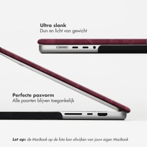 Selencia Fluwelen Cover MacBook Pro 16 inch (2021) / Pro 16 inch (2023) M3 chip - A2485 / A2780 / A2919 - Donkerrood