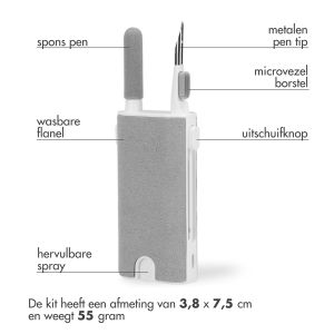 iMoshion 5 in 1 Cleaning Tool Kit - AirPods 5 in 1 Cleaning Kit - Schoonmaaktool voor AirPods, smartphones en oordopjes