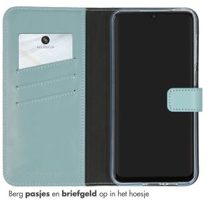 Selencia Echt Lederen Bookcase Samsung Galaxy A55 - Air Blue
