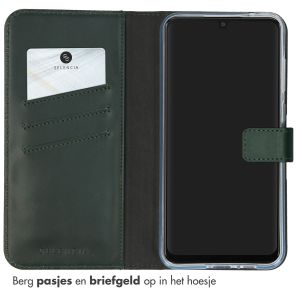 Selencia Echt Lederen Bookcase Samsung Galaxy A55 - Groen