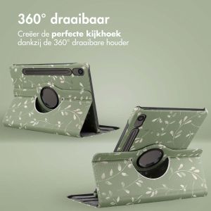 iMoshion 360° Draaibare Design Bookcase Samsung Galaxy Tab S9 FE - Green Flowers