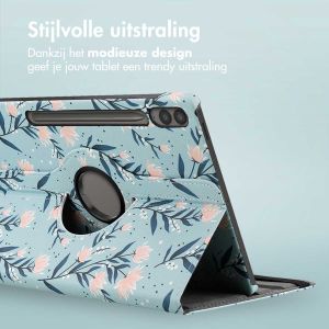 iMoshion 360° Draaibare Design Bookcase Samsung Galaxy Tab S9 FE Plus - Flowers