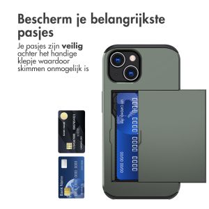 iMoshion Backcover met pasjeshouder iPhone 15 - Donkergroen