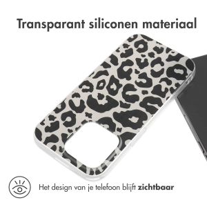 iMoshion Design hoesje iPhone 14 Pro - Leopard Transparent