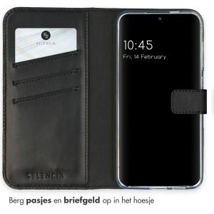 Selencia Echt Lederen Bookcase Samsung Galaxy S24 - Zwart
