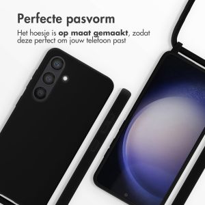 iMoshion Siliconen hoesje met koord Samsung Galaxy S24 - Zwart