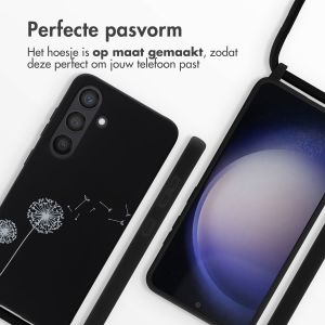 iMoshion Siliconen design hoesje met koord Samsung Galaxy S24 - Dandelion Black