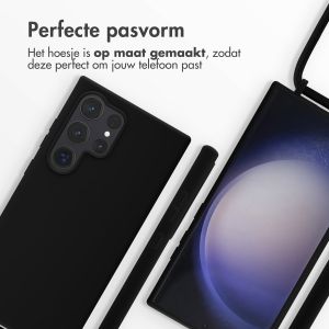 iMoshion Siliconen hoesje met koord Samsung Galaxy S24 Ultra - Zwart