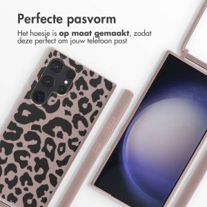 iMoshion Siliconen design hoesje met koord Samsung Galaxy S24 Ultra - Animal Pink
