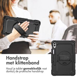 Accezz Rugged Backcover Shoulder Strap voor de Samsung Galaxy Tab S9 FE Plus / Tab S9 Plus 12.4 inch - Zwart