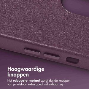 Accezz MagSafe Leather Backcover iPhone 12 (Pro) - Heath Purple