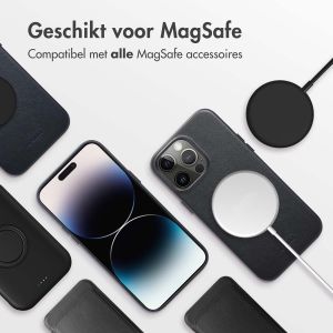 Accezz MagSafe Leather Backcover iPhone 14 Pro Max - Onyx Black