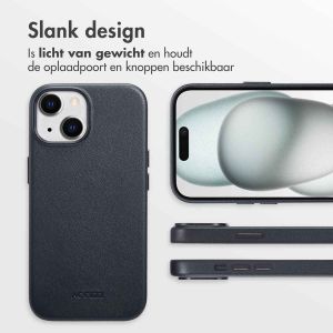 Accezz MagSafe Leather Backcover iPhone 15 - Onyx Black