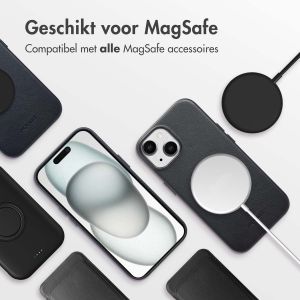 Accezz MagSafe Leather Backcover iPhone 15 - Onyx Black