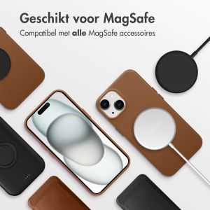 Accezz MagSafe Leather Backcover iPhone 15 - Sienna Brown