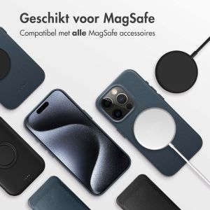 Accezz MagSafe Leather Backcover iPhone 15 Pro - Nightfall Blue