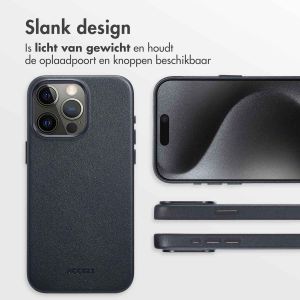 Accezz MagSafe Leather Backcover iPhone 15 Pro Max - Onyx Black