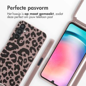 iMoshion Siliconen design hoesje met koord Samsung Galaxy A25 - Animal Pink