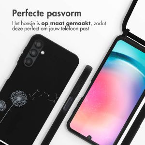 iMoshion Siliconen design hoesje met koord Samsung Galaxy A25 - Dandelion Black
