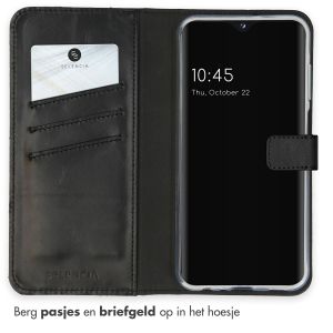 Selencia Echt Lederen Bookcase Samsung Galaxy A25 - Zwart