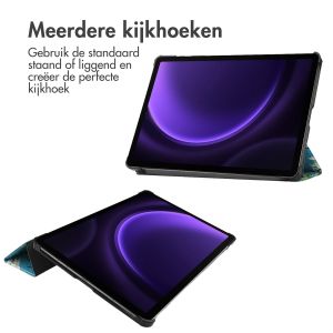 iMoshion Trifold Design Bookcase Samsung Tab S9 FE / Tab S9 - Groene Plant
