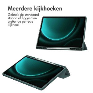 iMoshion Trifold Hardcase Bookcase voor de Samsung Tab S9 FE Plus / Tab S9 Plus 12.4 inch - Groen