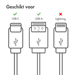 iMoshion Braided USB-C naar USB-A kabel - 0,5 meter - Wit