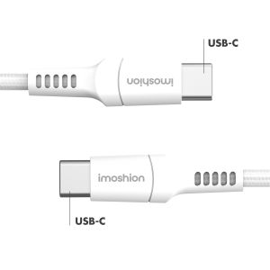 iMoshion Braided USB-C naar USB-C kabel - 1,5 meter - Wit