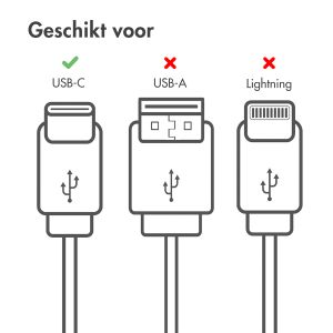 iMoshion Braided USB-C naar USB-C kabel - 3 meter - Wit