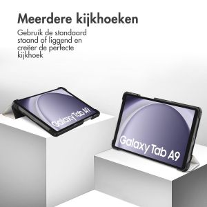 iMoshion Trifold Design Bookcase Samsung Galaxy Tab A9 8.7 inch - White Marble