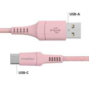 iMoshion Braided USB-C naar USB kabel - 2 meter - Roze