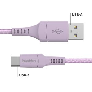 iMoshion Braided USB-C naar USB kabel - 1 meter - Lila