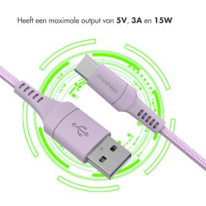 iMoshion Braided USB-C naar USB kabel - 2 meter - Lila