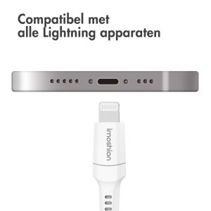 iMoshion Lightning naar USB kabel - Non-MFi - Gevlochten textiel - 0,5 meter - Wit