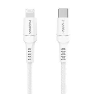iMoshion Lightning naar USB-C kabel - Non-MFi - Gevlochten textiel - 0,25 meter - Wit