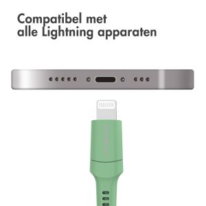iMoshion Lightning naar USB kabel - Non-MFi - Gevlochten textiel - 1 meter - Groen