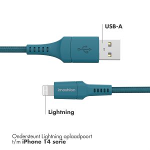 iMoshion Lightning naar USB kabel - Non-MFi - Gevlochten textiel - 1 meter - Donkerblauw