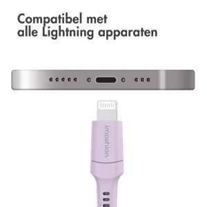 iMoshion Lightning naar USB kabel - Non-MFi - Gevlochten textiel - 2 meter - Lila