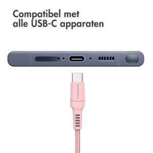 iMoshion Braided USB-C naar USB-C kabel - 1 meter - Roze