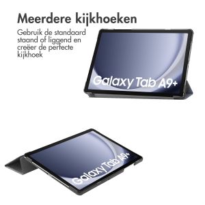 iMoshion Trifold Design Bookcase Samsung Galaxy Tab A9 Plus - Black Marble