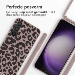 iMoshion Siliconen design hoesje met koord Samsung Galaxy S23 FE - Animal Pink