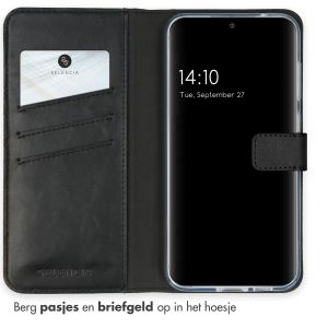 Selencia Echt Lederen Bookcase Samsung Galaxy S23 FE - Zwart